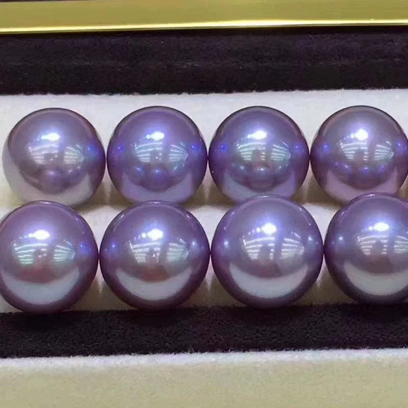 [Live Opening]Grape Purple Eddison Pearls Oyster(about 9-15mm but deep rare colour )