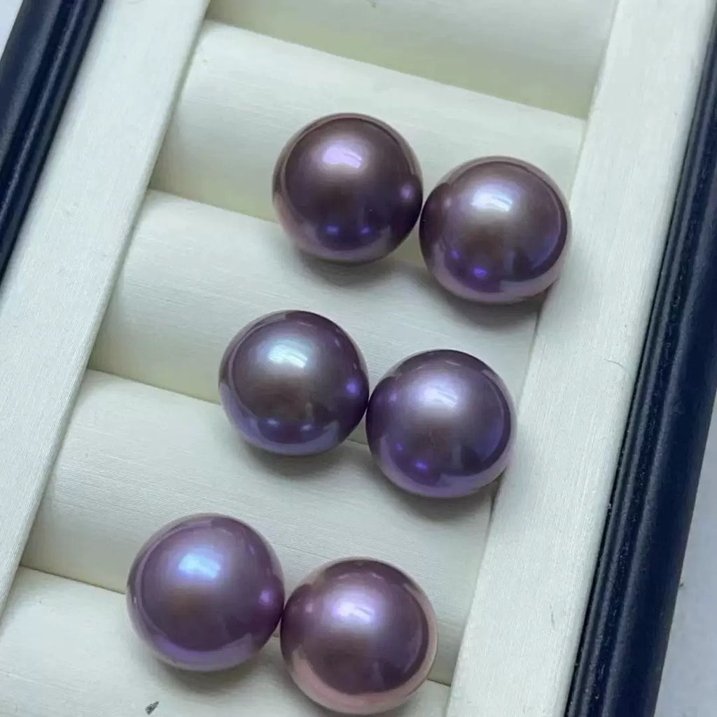 [Live Opening]Grape Purple Eddison Pearls Oyster(about 9-15mm but deep rare colour )