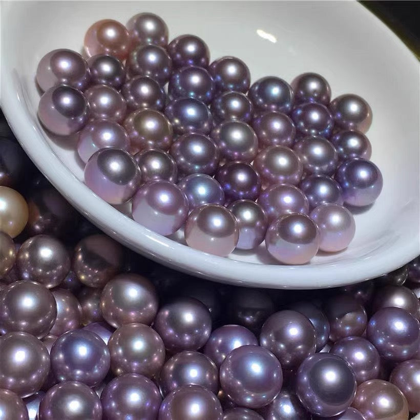 [Live Opening]Grape Purple Eddison Pearls Oyster(about 9-15mm but deep rare colour )