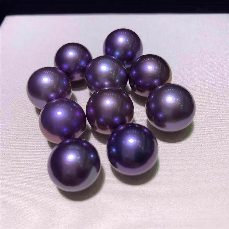 [Live Opening]Grape Purple Eddison Pearls Oyster(about 9-15mm but deep rare colour )
