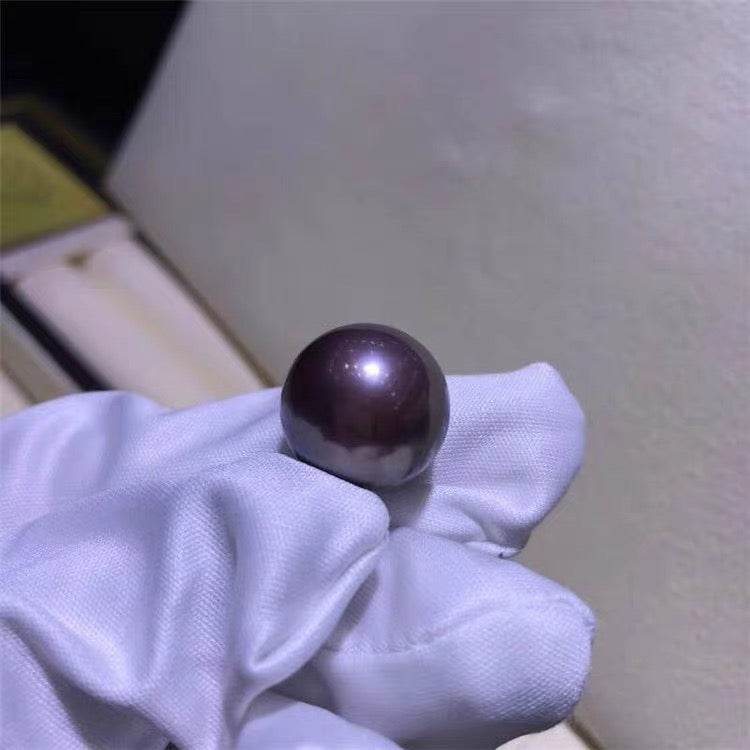 [Live Opening]Grape Purple Eddison Pearls Oyster(about 9-15mm but deep rare colour )